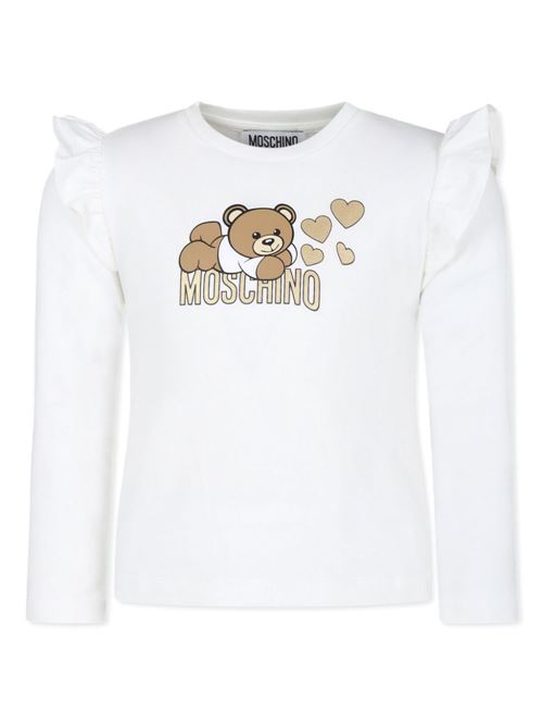 T-shirt bambina maniche lunghe orso MOSCHINO KID-TEEN | HDO00TLBA1110063